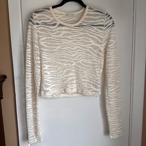 Bershka see through long sleeve shirt with stripes